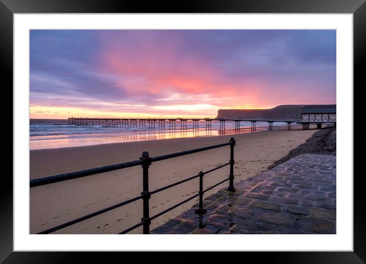 Saltburn Sunrise North Yorkshire Coast Framed Mounted Print by Tim Hill