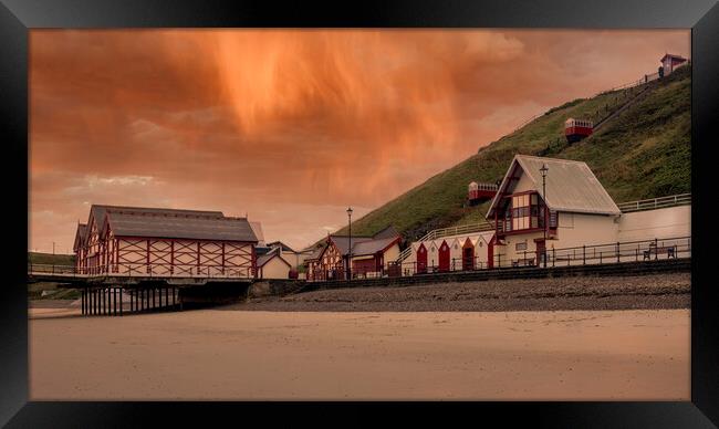 Sunrise and showers: Saltburn by the sea  Framed Print by Tim Hill