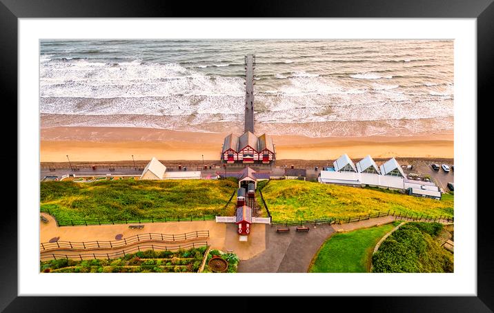Saltburn Cliff Lift and Pier Framed Mounted Print by Tim Hill