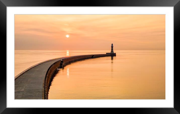 Roker Pier and Lighthouse: Sunderland Sunrise Framed Mounted Print by Tim Hill