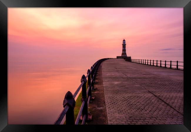 Roker Pier Sunrise: Haway The Lads Framed Print by Tim Hill