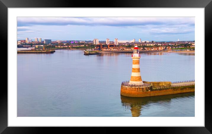 Roker Lighthouse: The City of Sunderland Framed Mounted Print by Tim Hill
