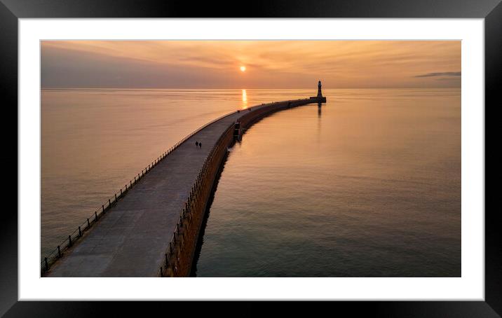 Roker Pier and Lighthouse: Sunderland Sunrise Framed Mounted Print by Tim Hill