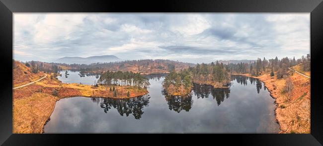 Tarn Hows Panoramic Framed Print by Tim Hill