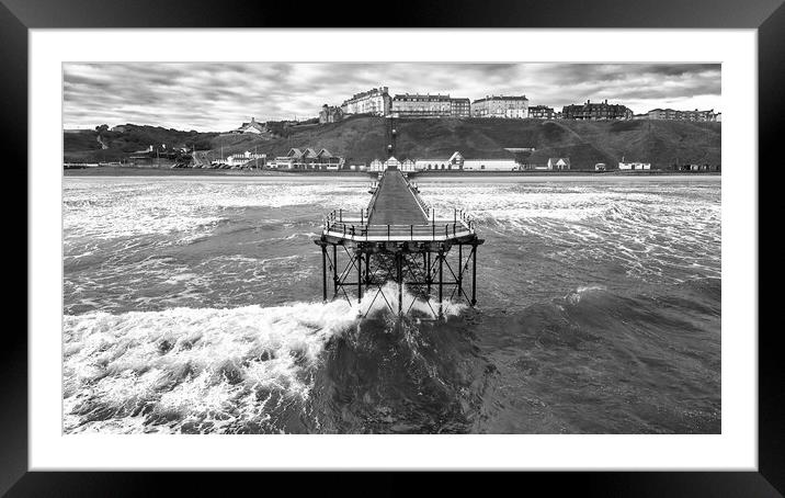 Saltburn Pier Black and White Framed Mounted Print by Tim Hill