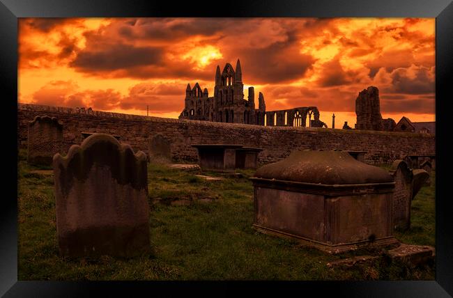 Whitby Abbey Graveyard Framed Print by Tim Hill