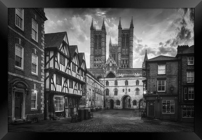 Lincoln Cathedral Black and White Framed Print by Tim Hill