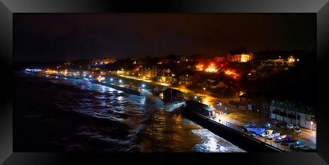 Filey Seafront at Night: Yorkshire coast Framed Print by Tim Hill