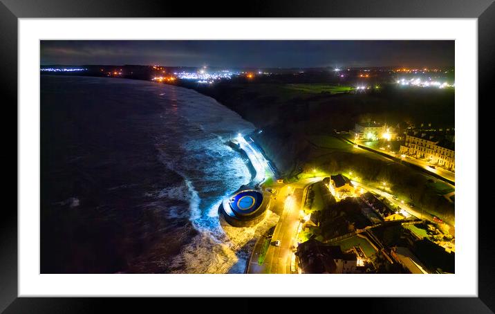  Filey Seafront at Night: Yorkshire coast Framed Mounted Print by Tim Hill