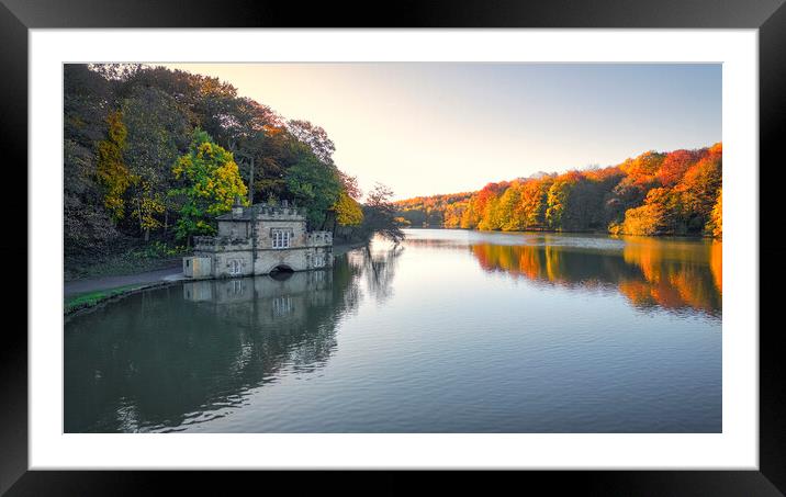 Newmillerdam Boathouse: Autumn light Framed Mounted Print by Tim Hill