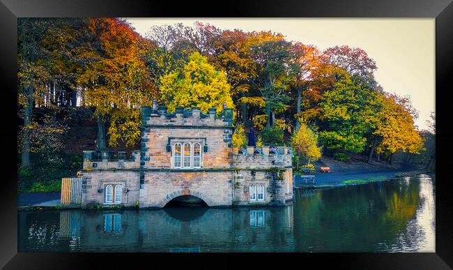 Newmillerdam Boathouse: Autumn Colours Framed Print by Tim Hill