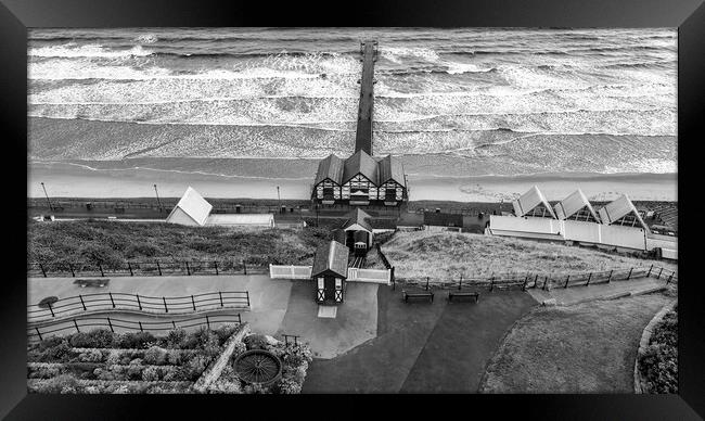 Saltburn by the Sea: Black and White Framed Print by Tim Hill