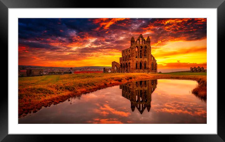 Whitby Abbey Sunset: Gothic Whitby Framed Mounted Print by Tim Hill