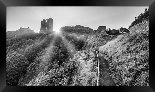 Scarborough Castle Black and White Framed Print by Tim Hill