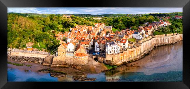Robin Hood's Bay Aerial Panoramic Framed Print by Tim Hill