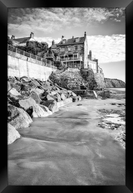 Robin Hood's Bay Black and White Framed Print by Tim Hill