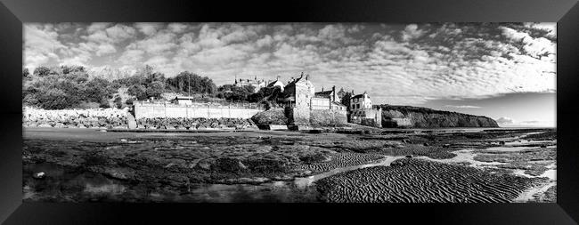 Robin Hood's Bay Black and White Panoramic Framed Print by Tim Hill
