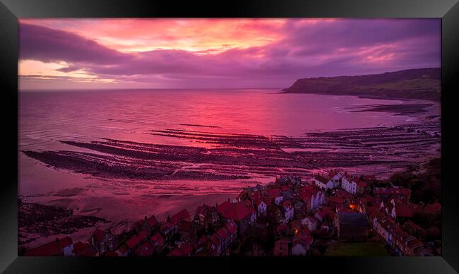 Robin Hood's Bay ~ December Sunrise Framed Print by Tim Hill