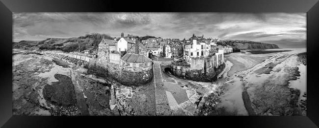 Robin Hood's Bay Black and White Panoramic Framed Print by Tim Hill