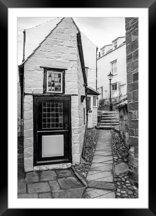 Robin Hood's Bay Black and White Framed Mounted Print by Tim Hill