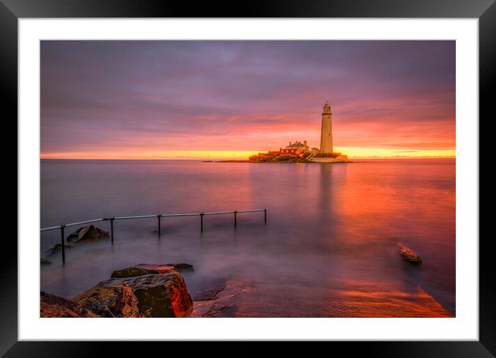 St Mary's Lighthouse Whitley Bay Framed Mounted Print by Tim Hill