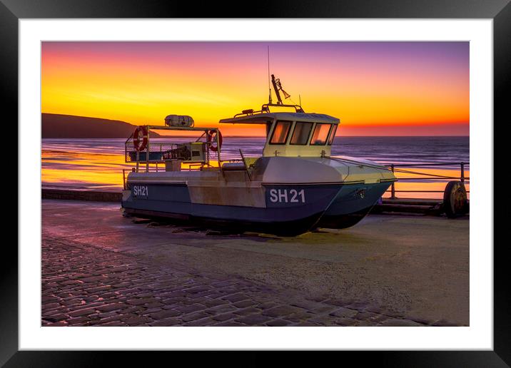 Filey Boat Ramp Sunrise Framed Mounted Print by Tim Hill