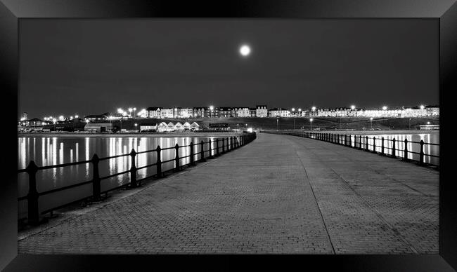Moonset over Roker Seafront: Sunderland Framed Print by Tim Hill