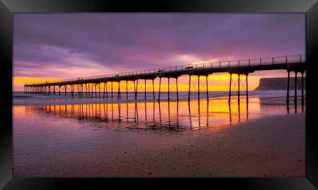 September Sunrise at Saltburn by the sea Framed Print by Tim Hill
