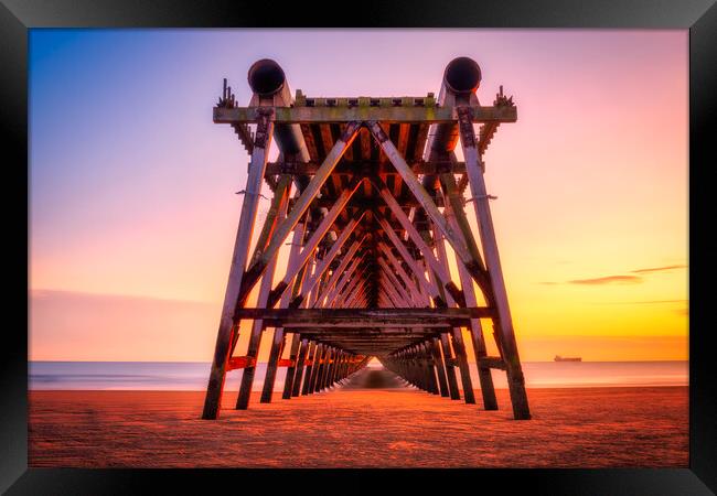 Steetley Pier Sunrise Hartlepool Framed Print by Tim Hill