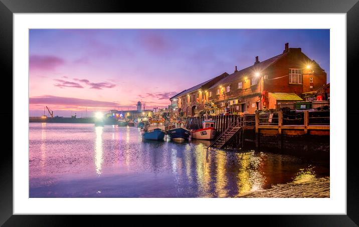 Scarborough Harbour Lights Framed Mounted Print by Tim Hill