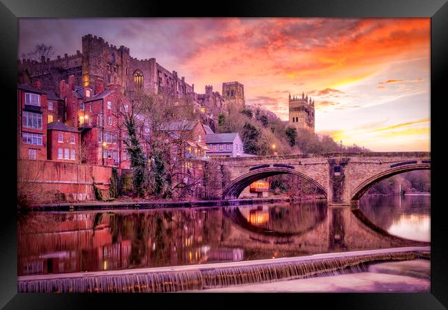Durham Castle, Cathedral, and Framwellgate Bridge Framed Print by Tim Hill