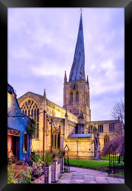 Chesterfield's Crooked Spire Framed Print by Tim Hill