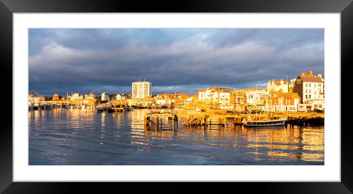 Bridlington Harbour at Golden Hour Framed Mounted Print by Tim Hill