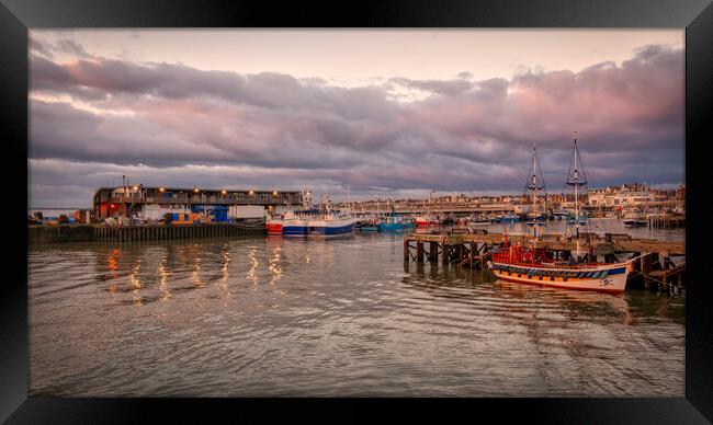 Bridlington Harbour at Dawn Framed Print by Tim Hill