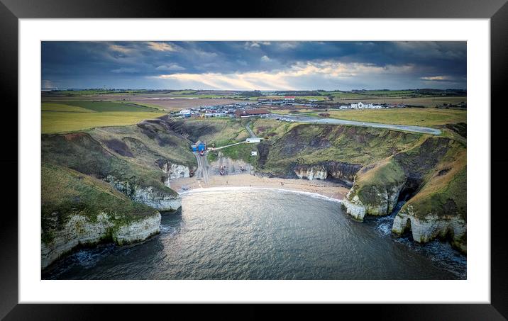 Moody February - North Landing Flamborough Framed Mounted Print by Tim Hill