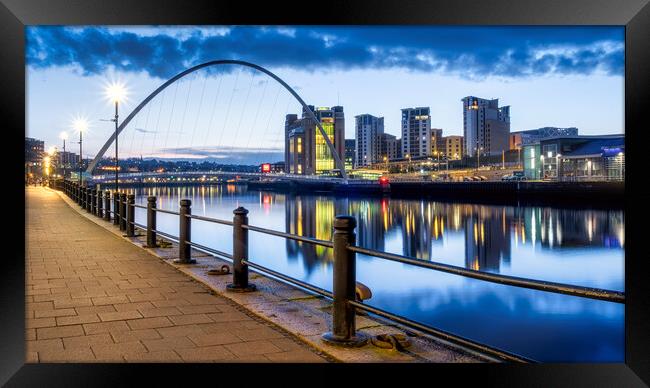 Newcastle Quayside to Baltic Flour Mill Framed Print by Tim Hill