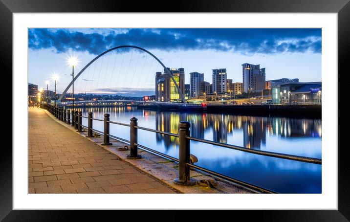 Newcastle Quayside to Baltic Flour Mill Framed Mounted Print by Tim Hill
