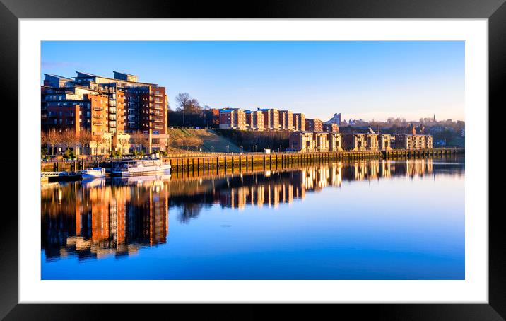 Newcastle Quayside at Golden Hour Framed Mounted Print by Tim Hill