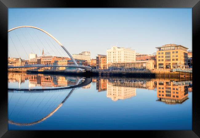 Newcastle Quayside Reflections Framed Print by Tim Hill