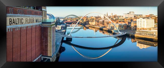 Newcastle Panoramic from Baltic Flour Mill Framed Print by Tim Hill