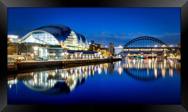 River Tyne Reflections Newcastle and Gateshead Framed Print by Tim Hill