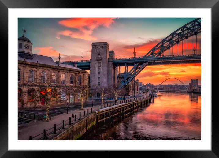 Newcastle Sunrise Framed Mounted Print by Tim Hill