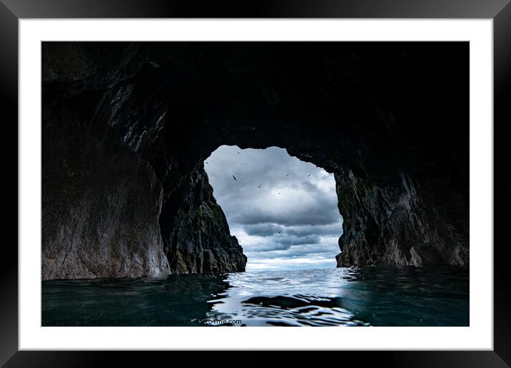 Burnmouth sea cave Framed Mounted Print by Peter Bardsley