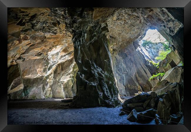 Cathedral Cave Framed Print by Peter Bardsley