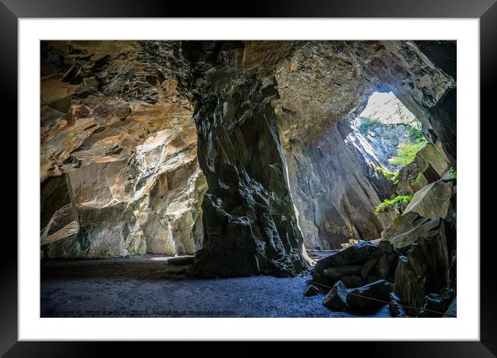Cathedral Cave Framed Mounted Print by Peter Bardsley
