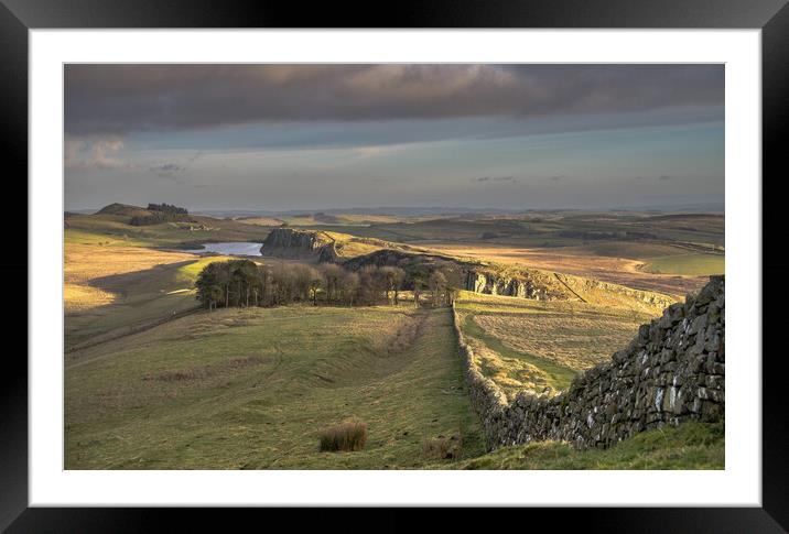 Hadrians Wall Framed Mounted Print by Peter Bardsley