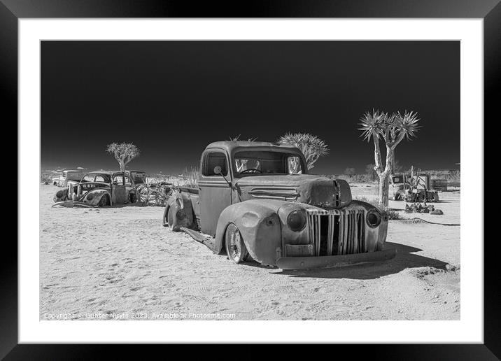 Abandoned car in Namibia Framed Mounted Print by Gunter Nuyts