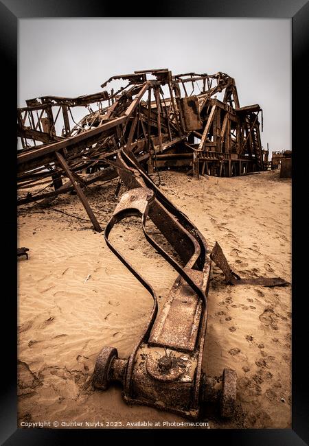 Rusted remains at Skeleton Coast Framed Print by Gunter Nuyts