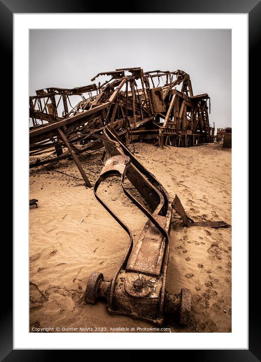 Rusted remains at Skeleton Coast Framed Mounted Print by Gunter Nuyts