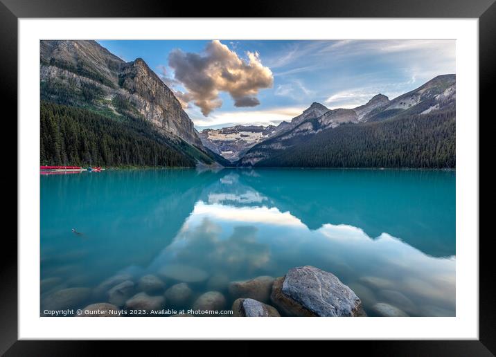 Lake Louise in the evening Framed Mounted Print by Gunter Nuyts